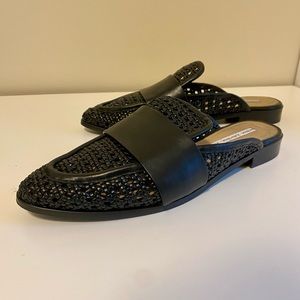 & Other Stories Leather Slip-in Woven Loafers - Black